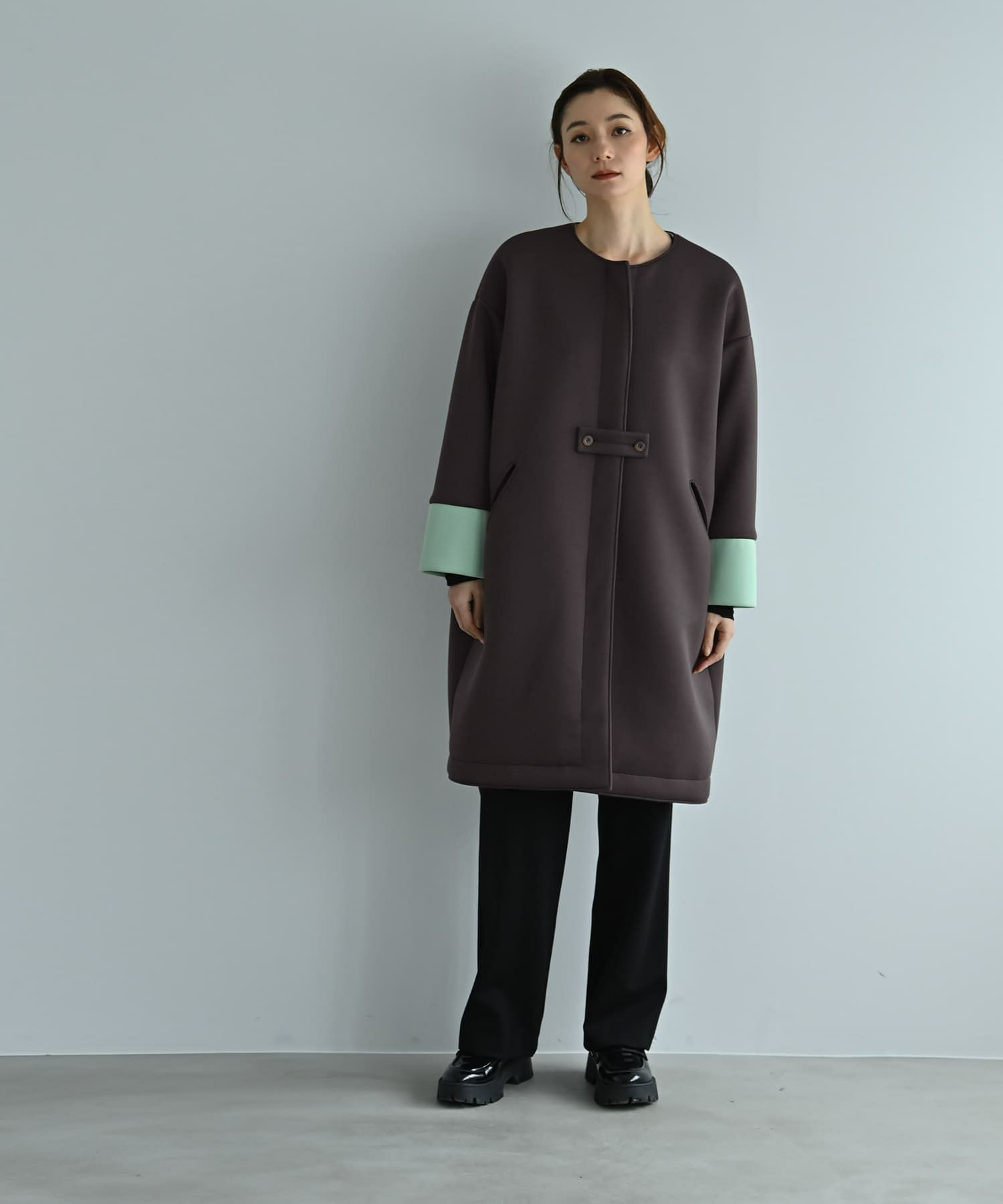 着用イメージ 170cm チャコールブラウン