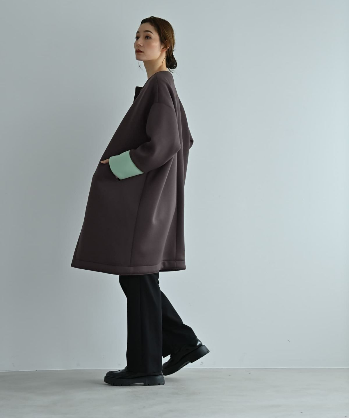 着用イメージ 170cm チャコールブラウン