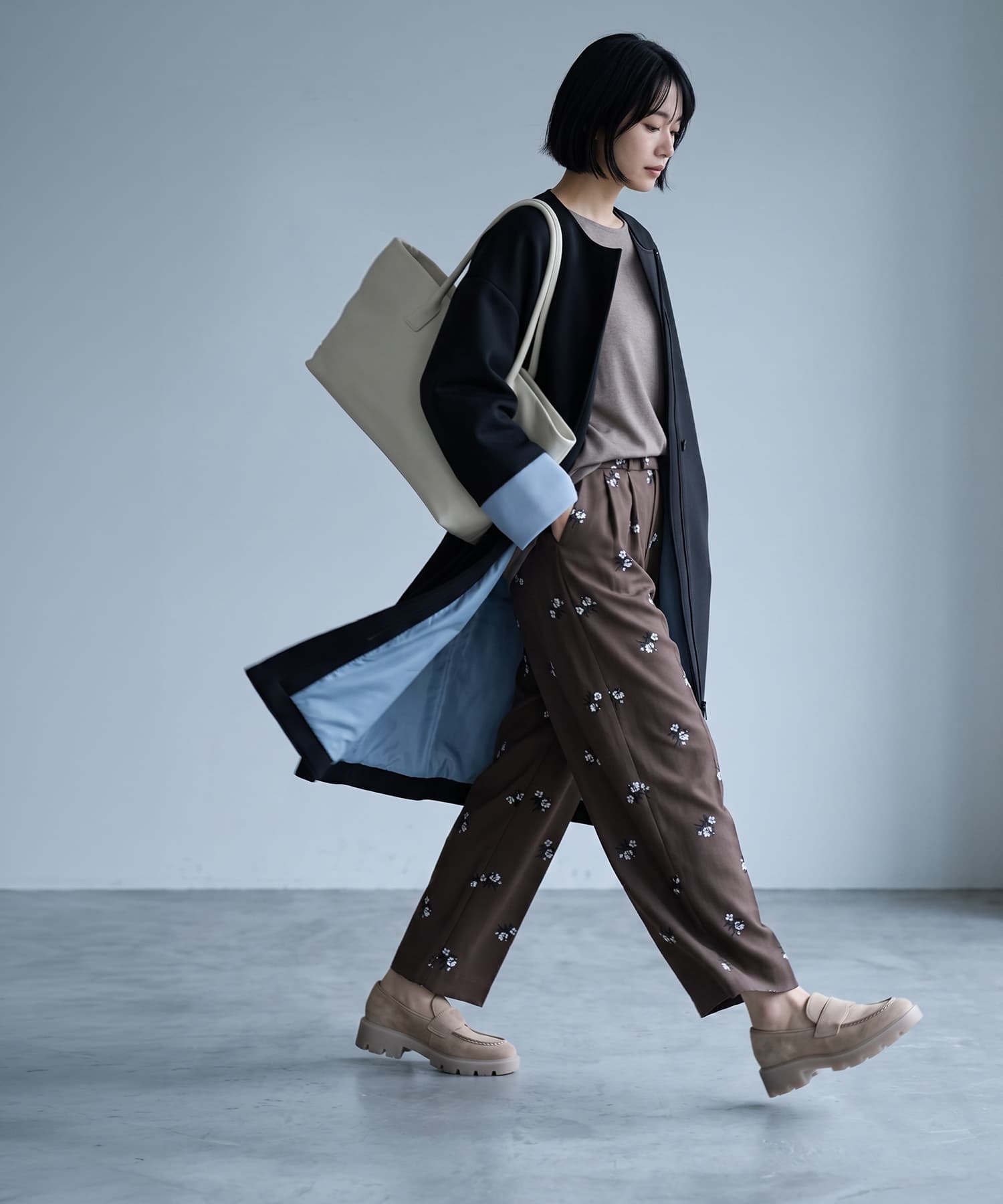 着用イメージ 170cm チャコールブラウン