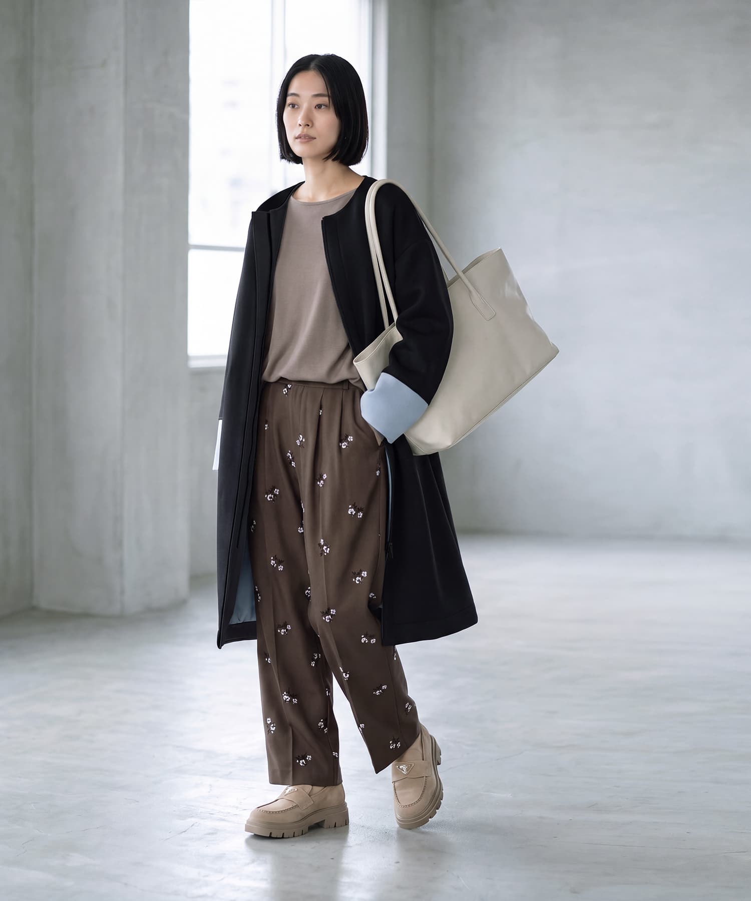 着用イメージ 170cm チャコールブラウン