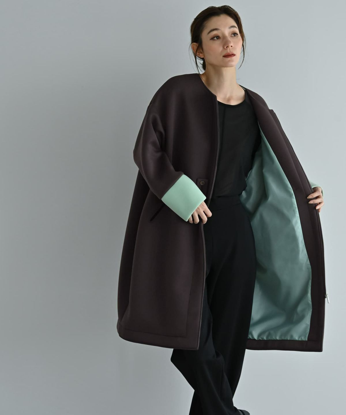 着用イメージ 170cm チャコールブラウン