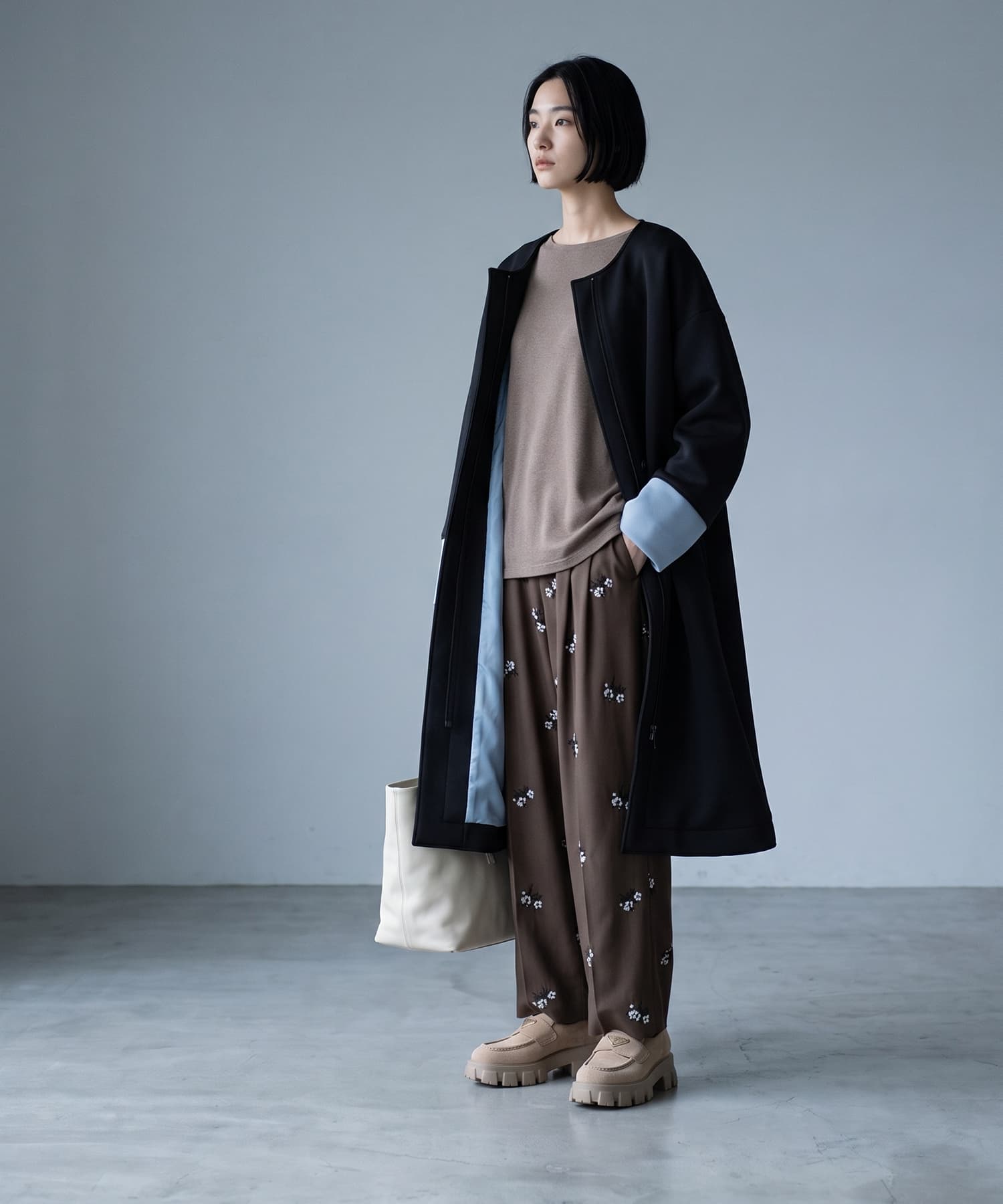 着用イメージ 170cm チャコールブラウン