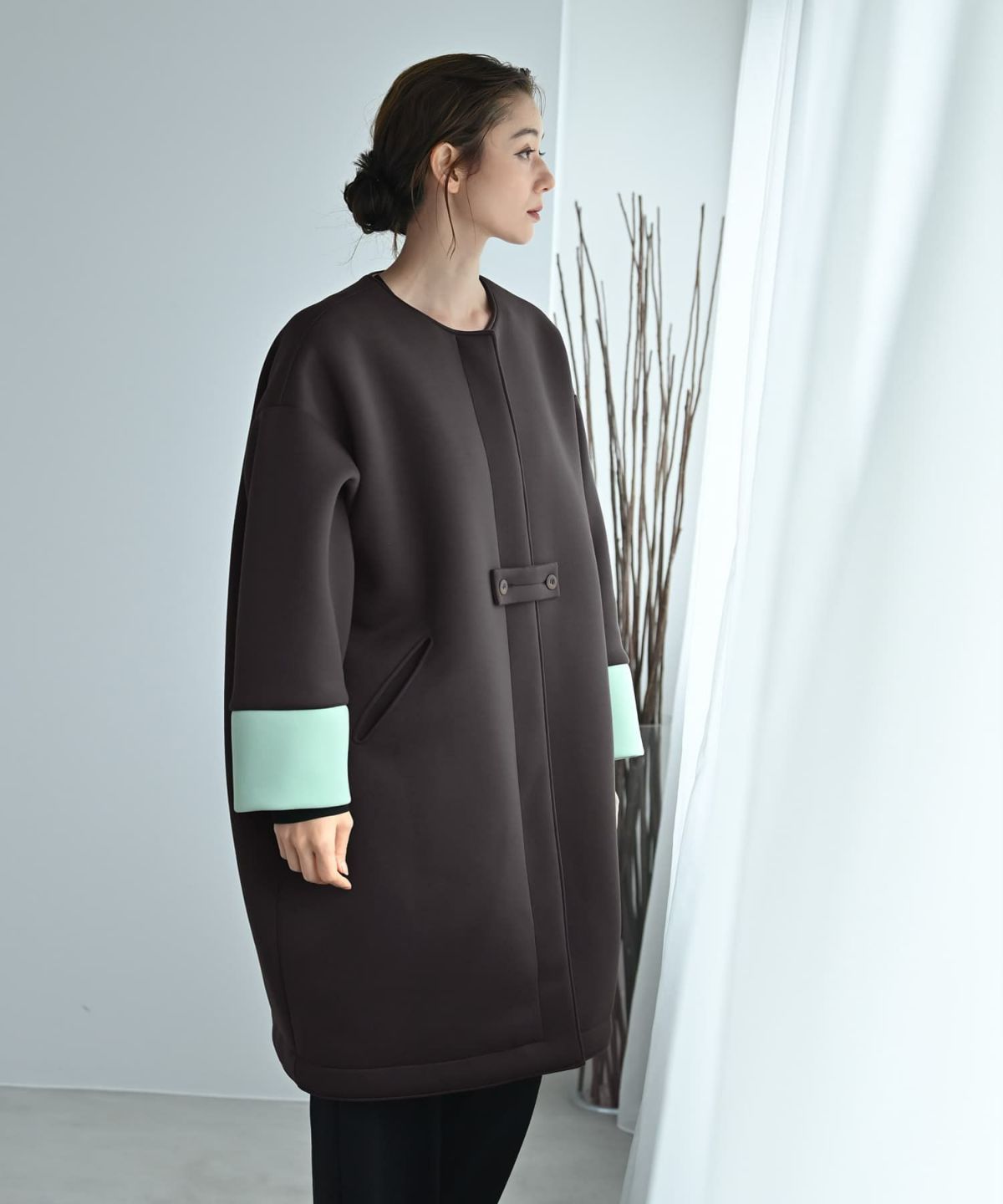 着用イメージ 170cm チャコールブラウン