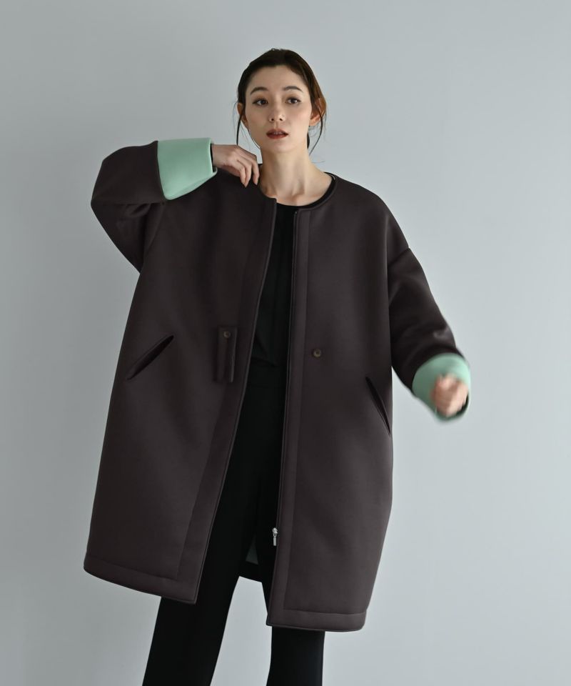 CARVEN バイカラーコクーンコート