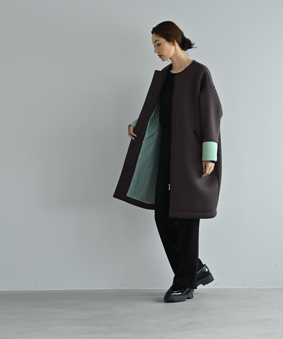 着用イメージ 170cm チャコールブラウン