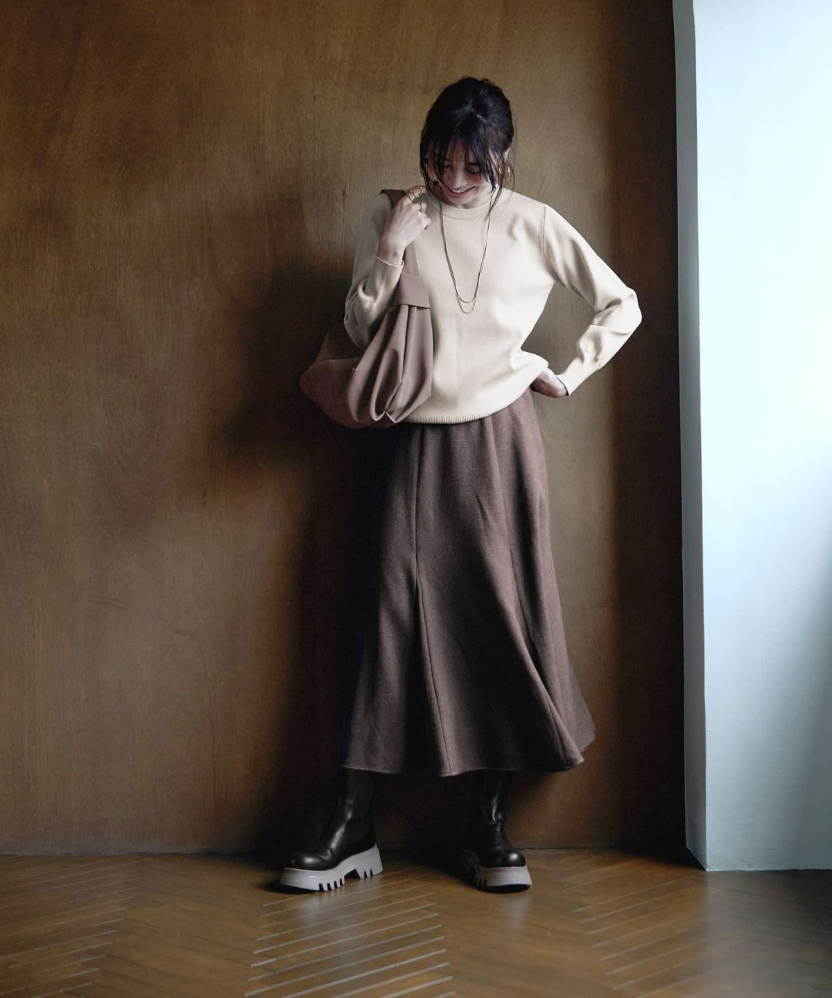 着用イメージ 166㎝　ブラウン