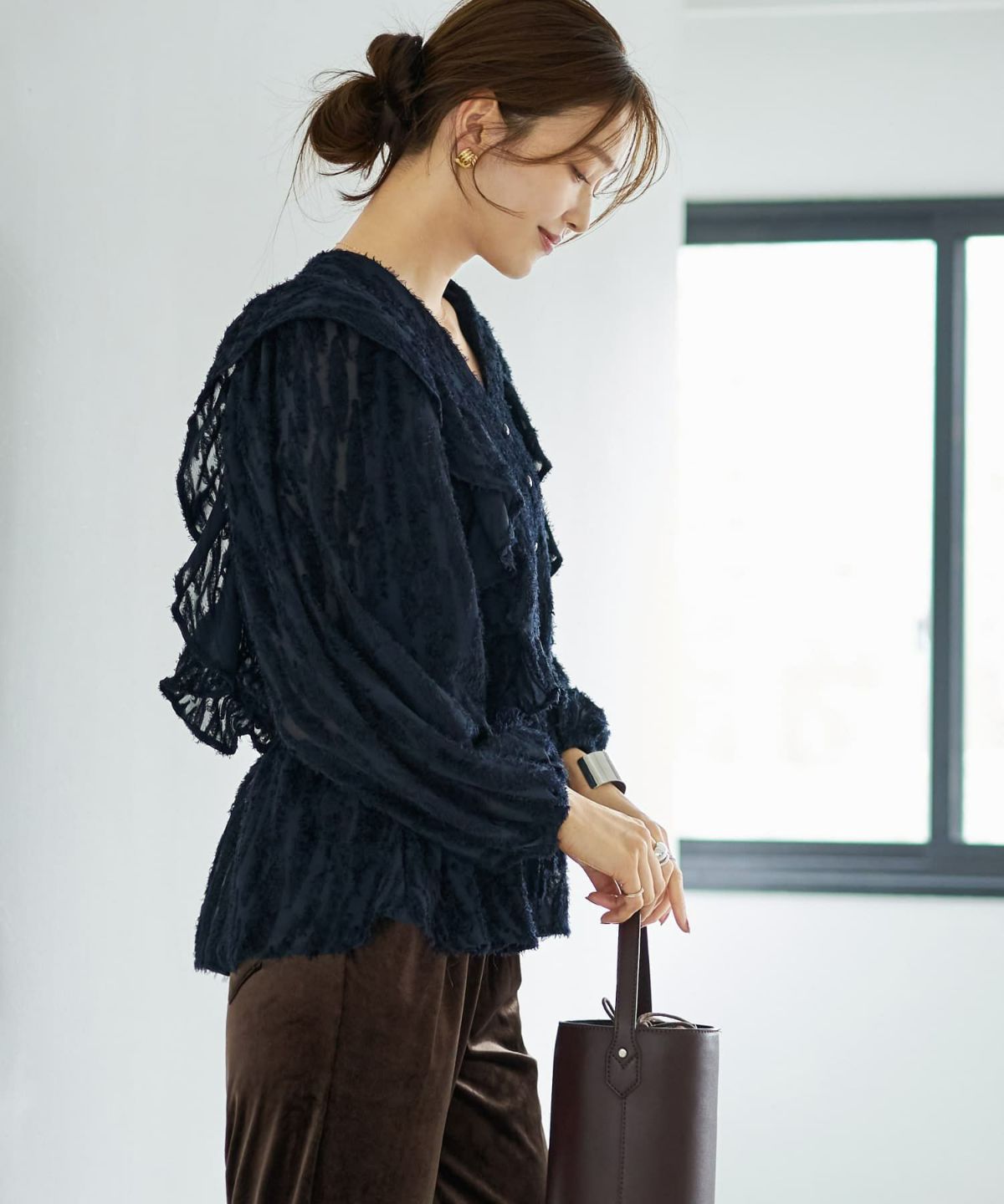 着用イメージ 166cm ネイビー