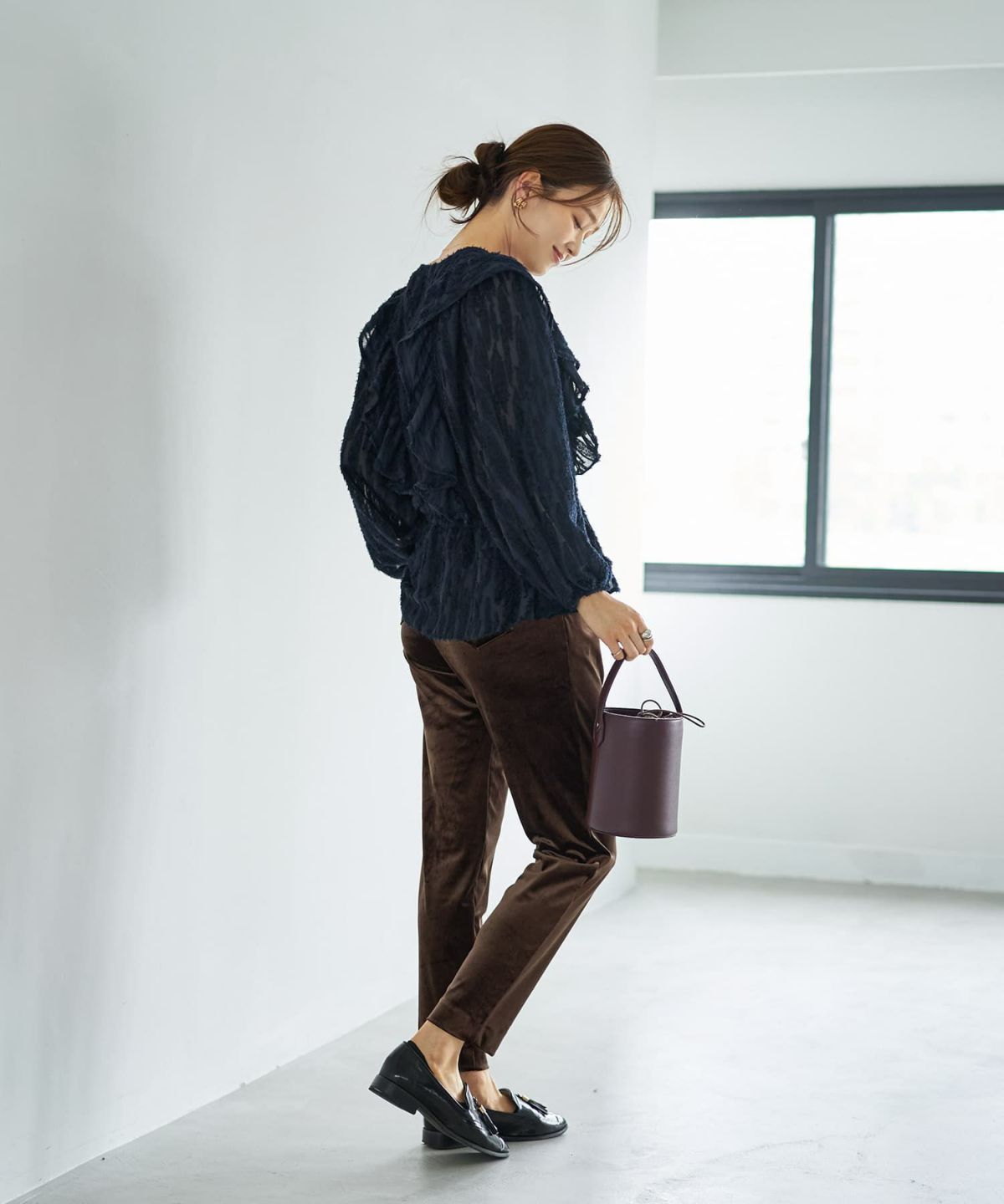 着用イメージ 166cm ネイビー