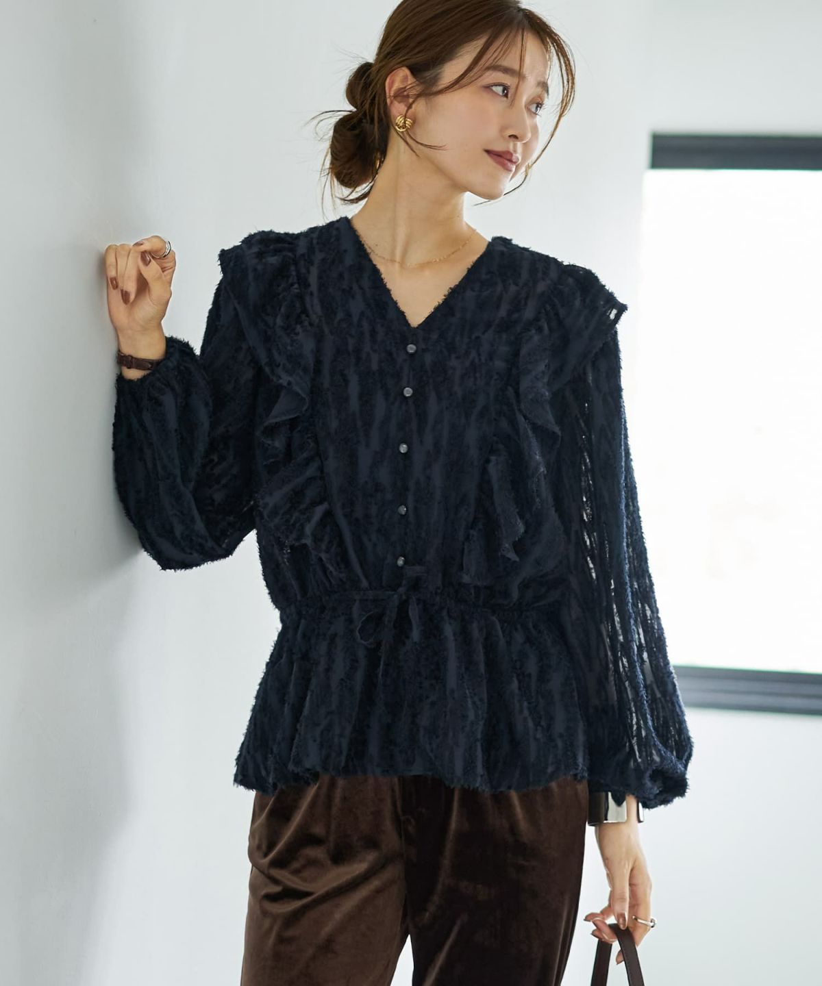 着用イメージ 166cm ネイビー