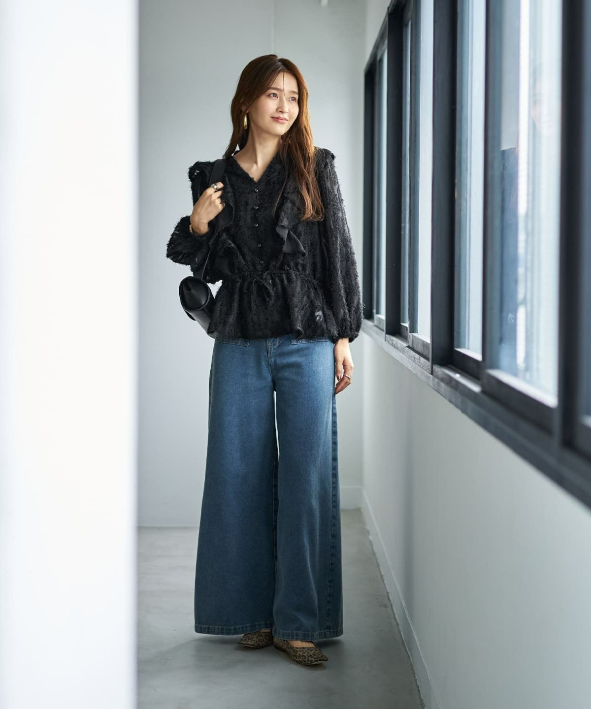 着用イメージ 166cm ブラック