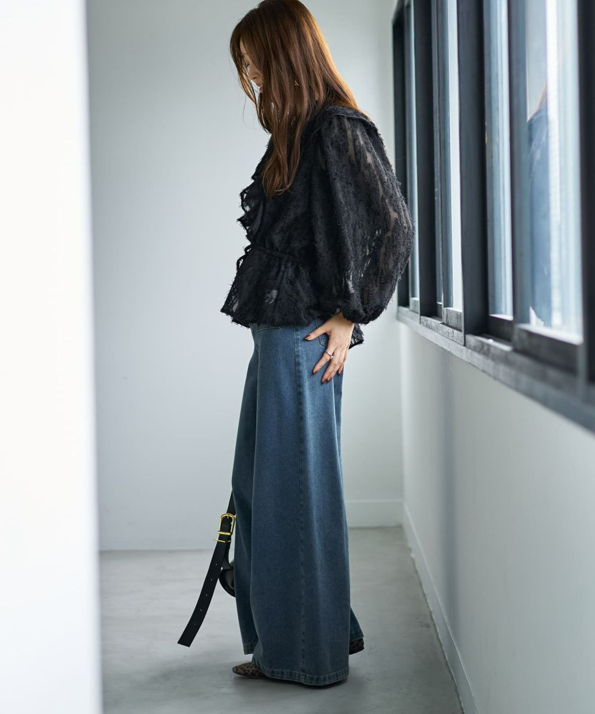 着用イメージ 166cm ブラック