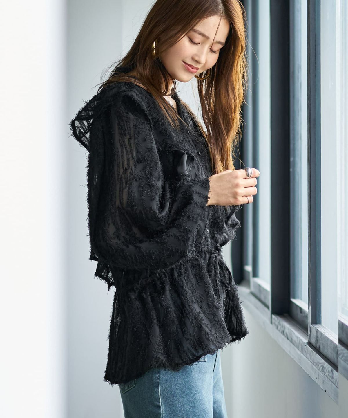 着用イメージ 166cm ブラック