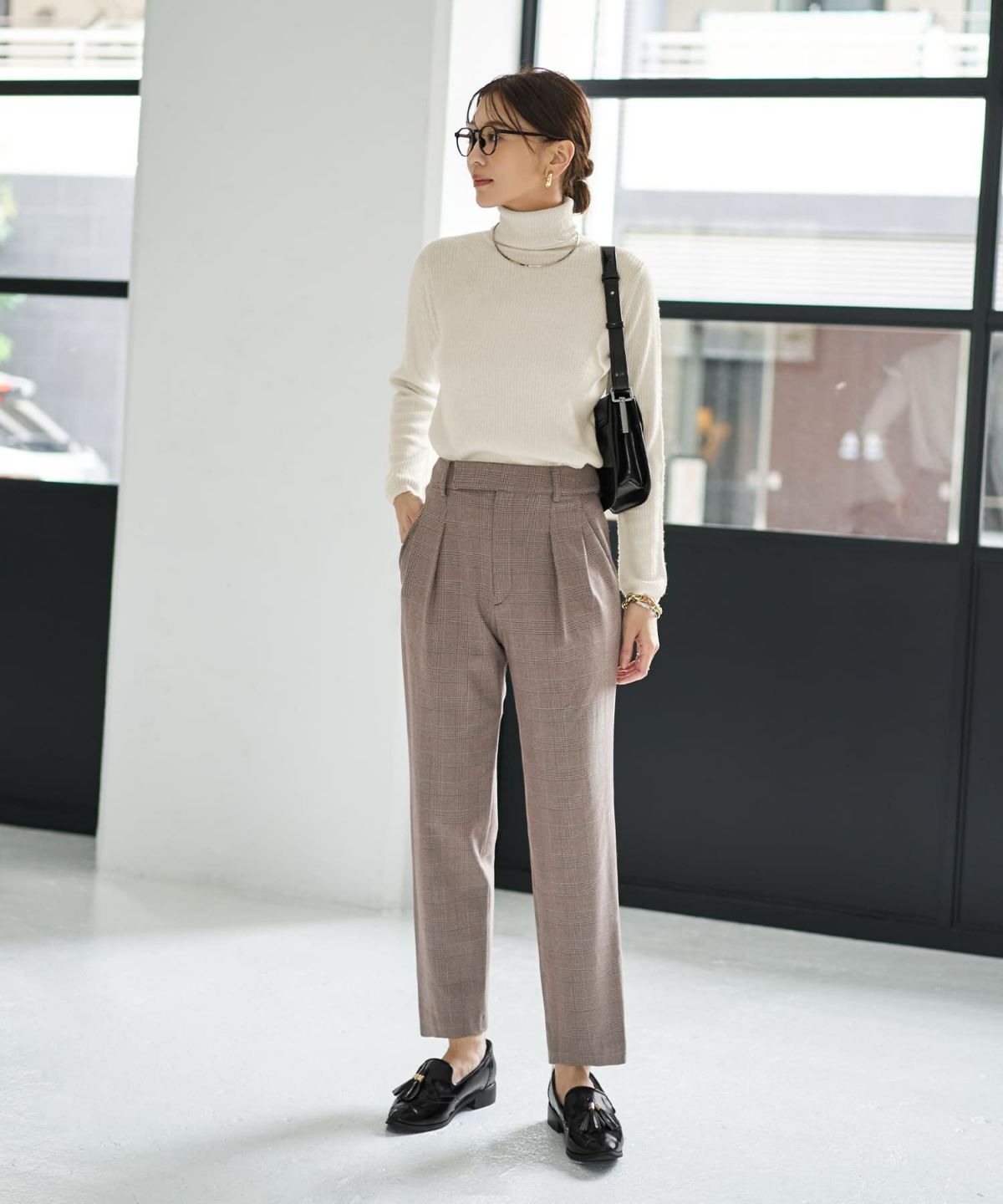 着用イメージ 166cm アイボリー