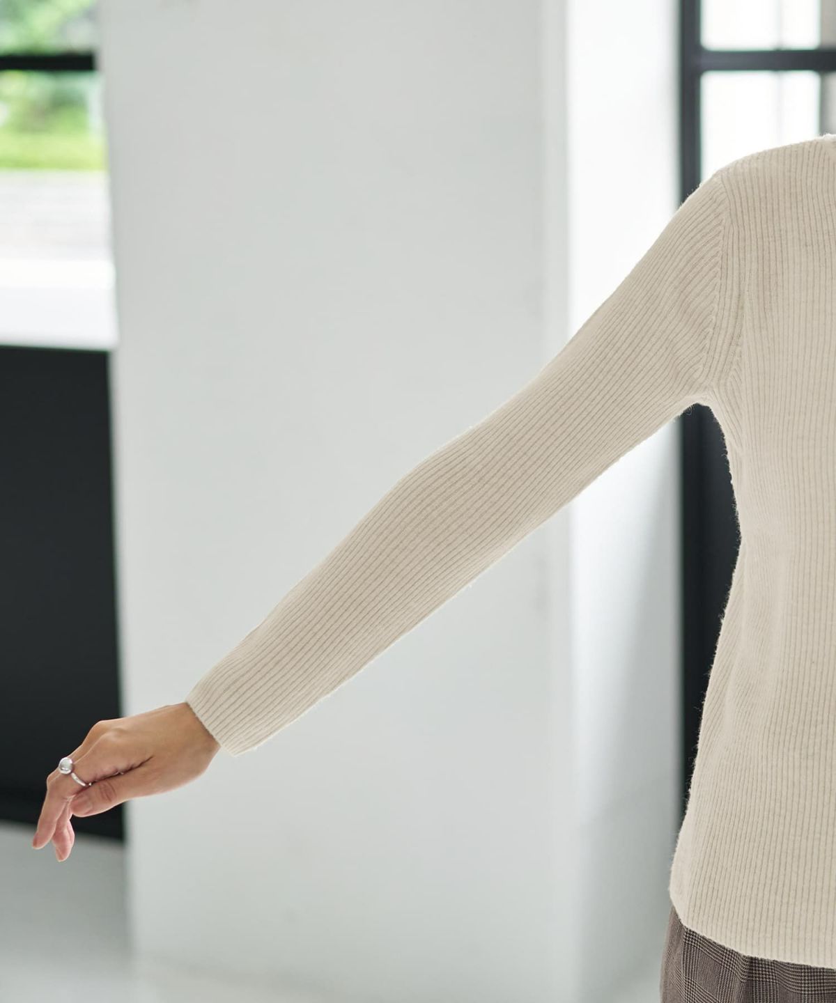 着用イメージ 166cm アイボリー