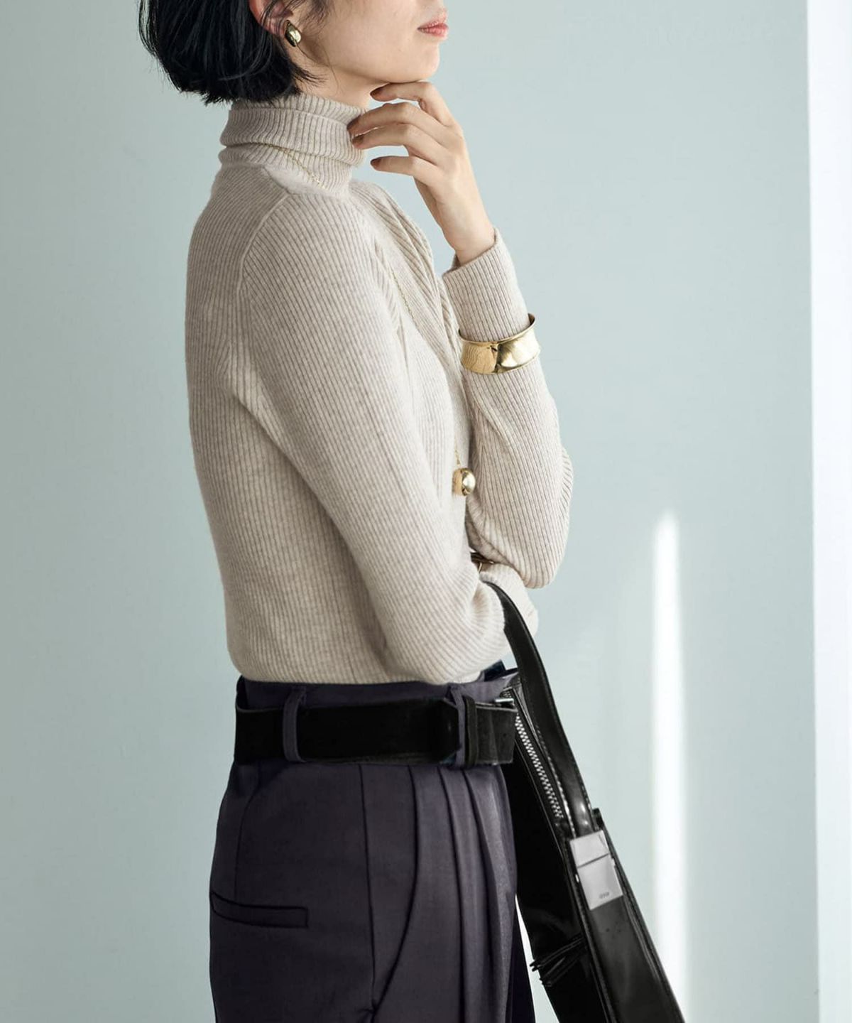 着用イメージ 165cm ベージュミックス