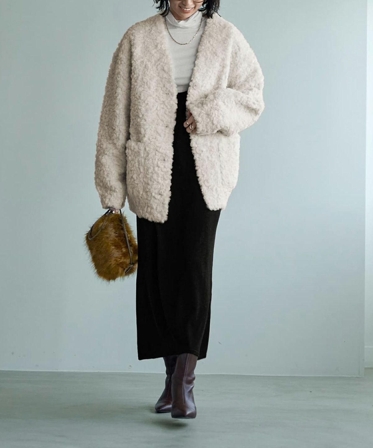 着用イメージ 165cm オフホワイト