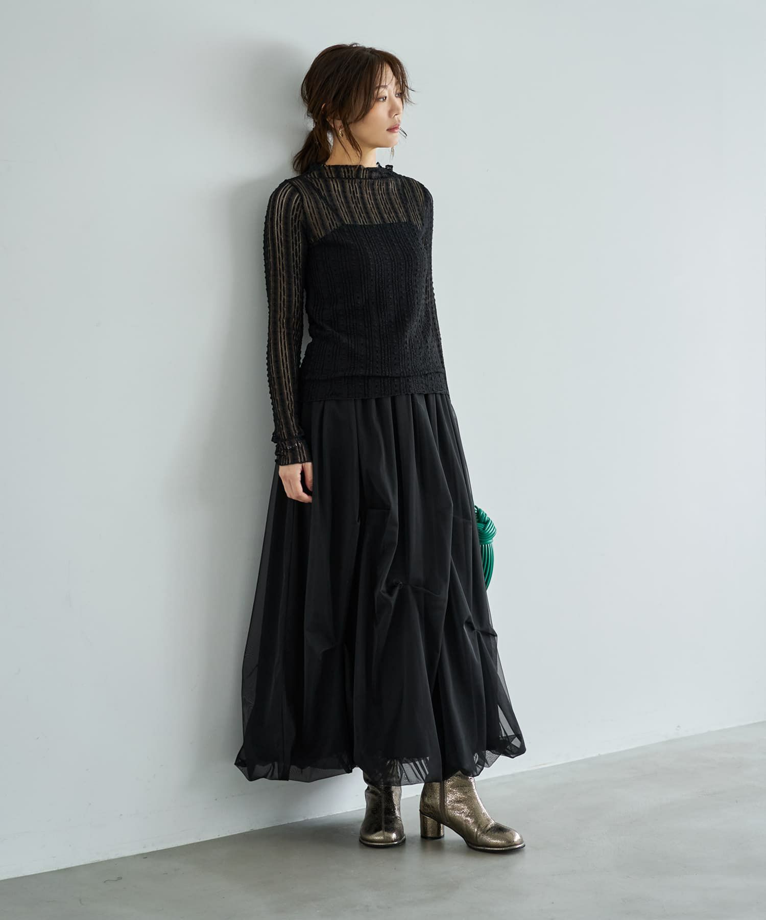着用イメージ 166cm ブラック
