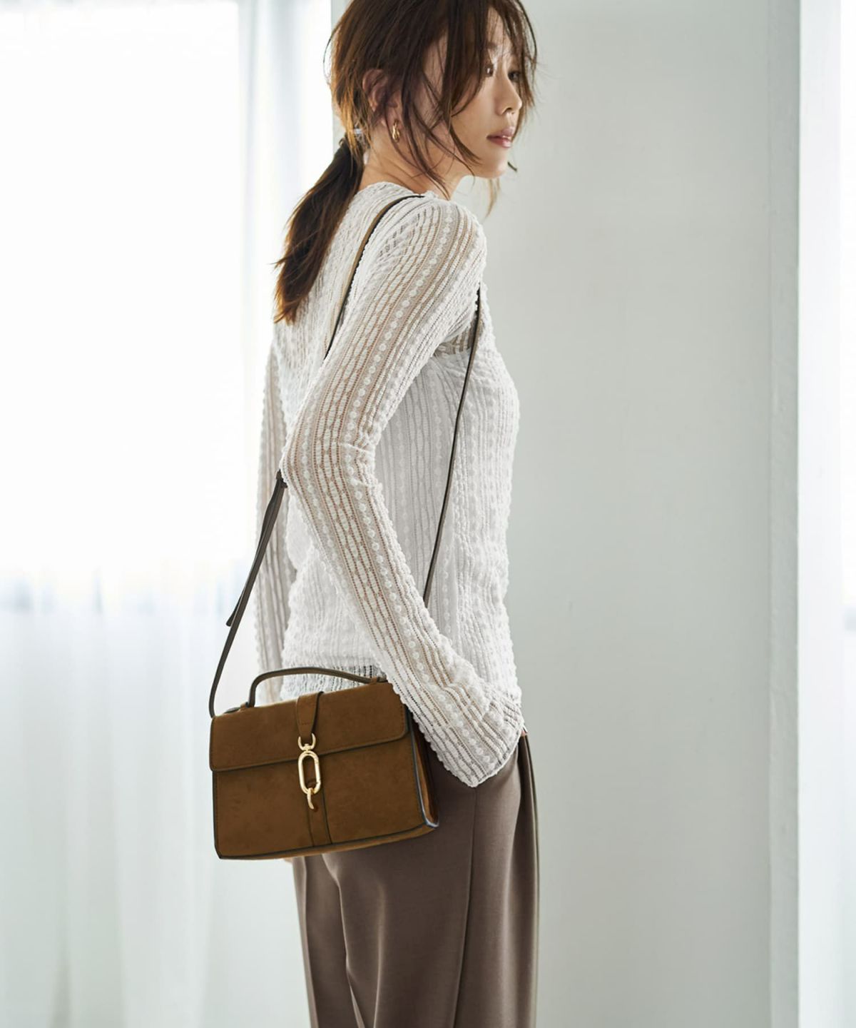 着用イメージ 166cm ホワイト