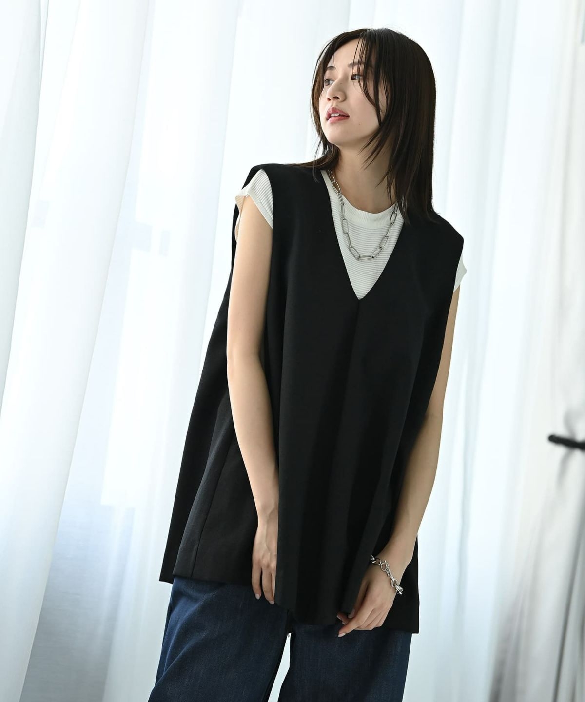 着用イメージ 172cm ブラック