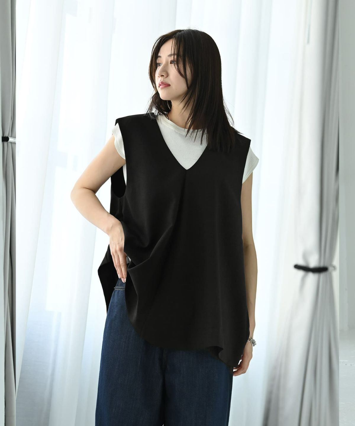 着用イメージ 172cm ブラック