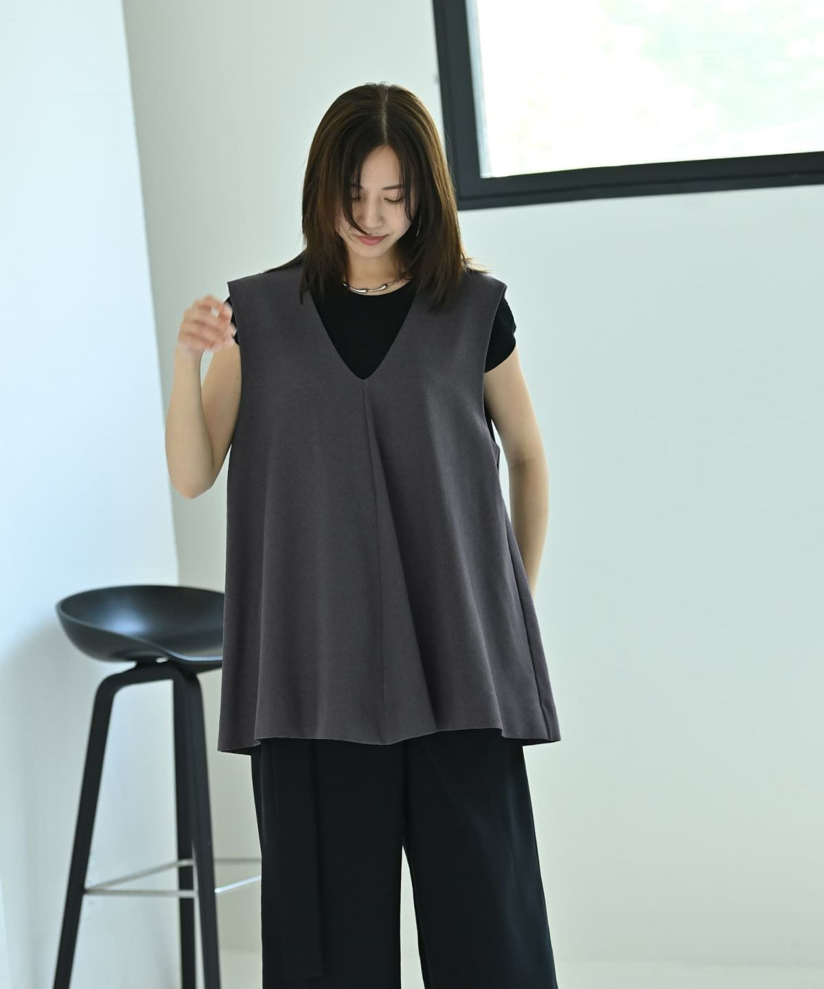 着用イメージ 172cm グレー
