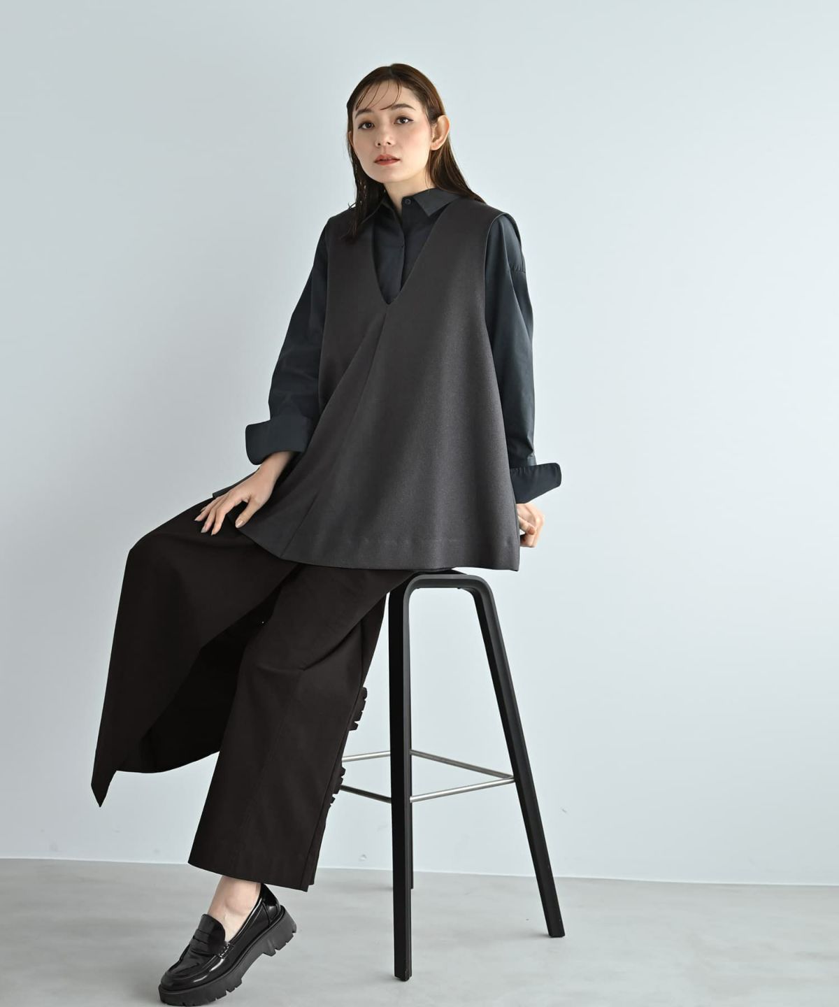 着用イメージ 170cm グレー