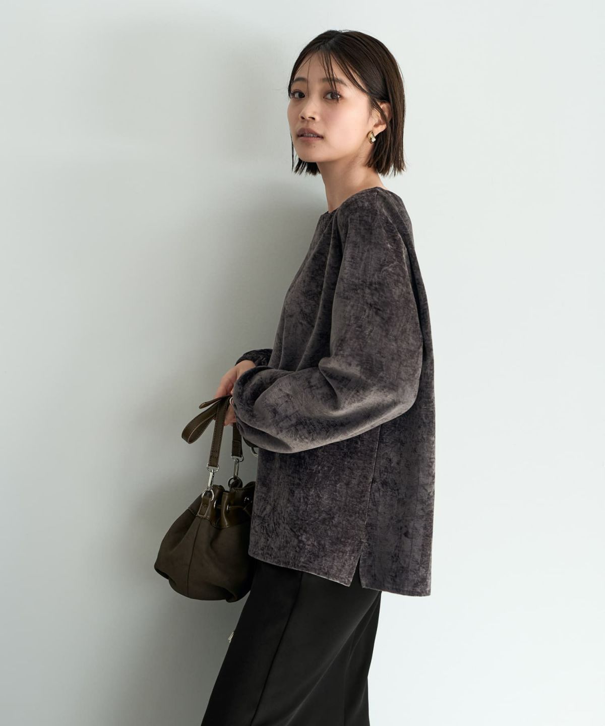 着用イメージ 167cm チャコール