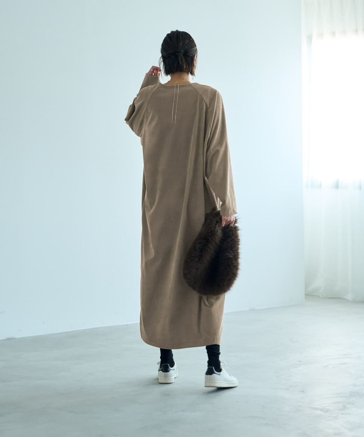 着用イメージ 167cm ベージュ