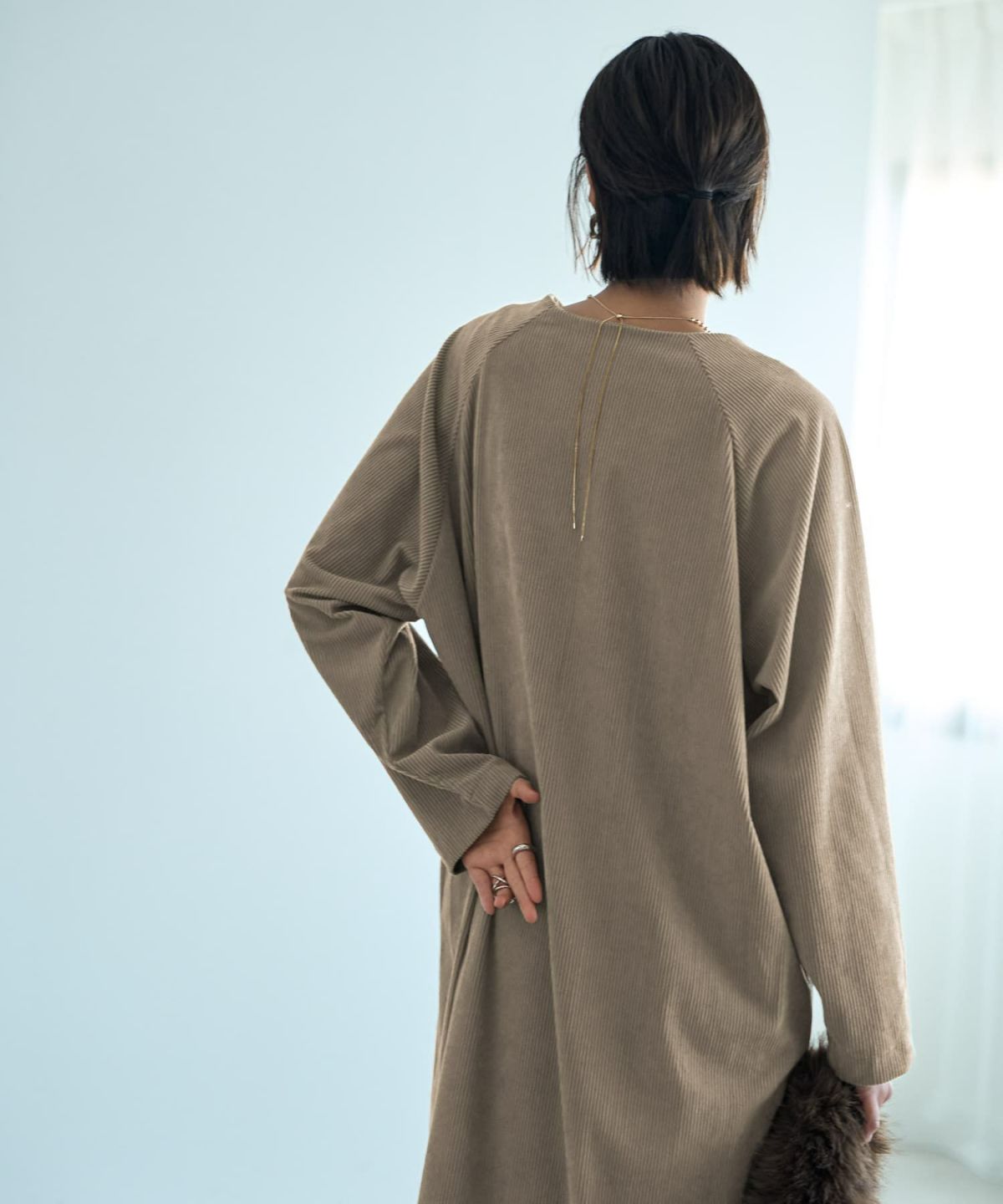 着用イメージ 167cm ベージュ