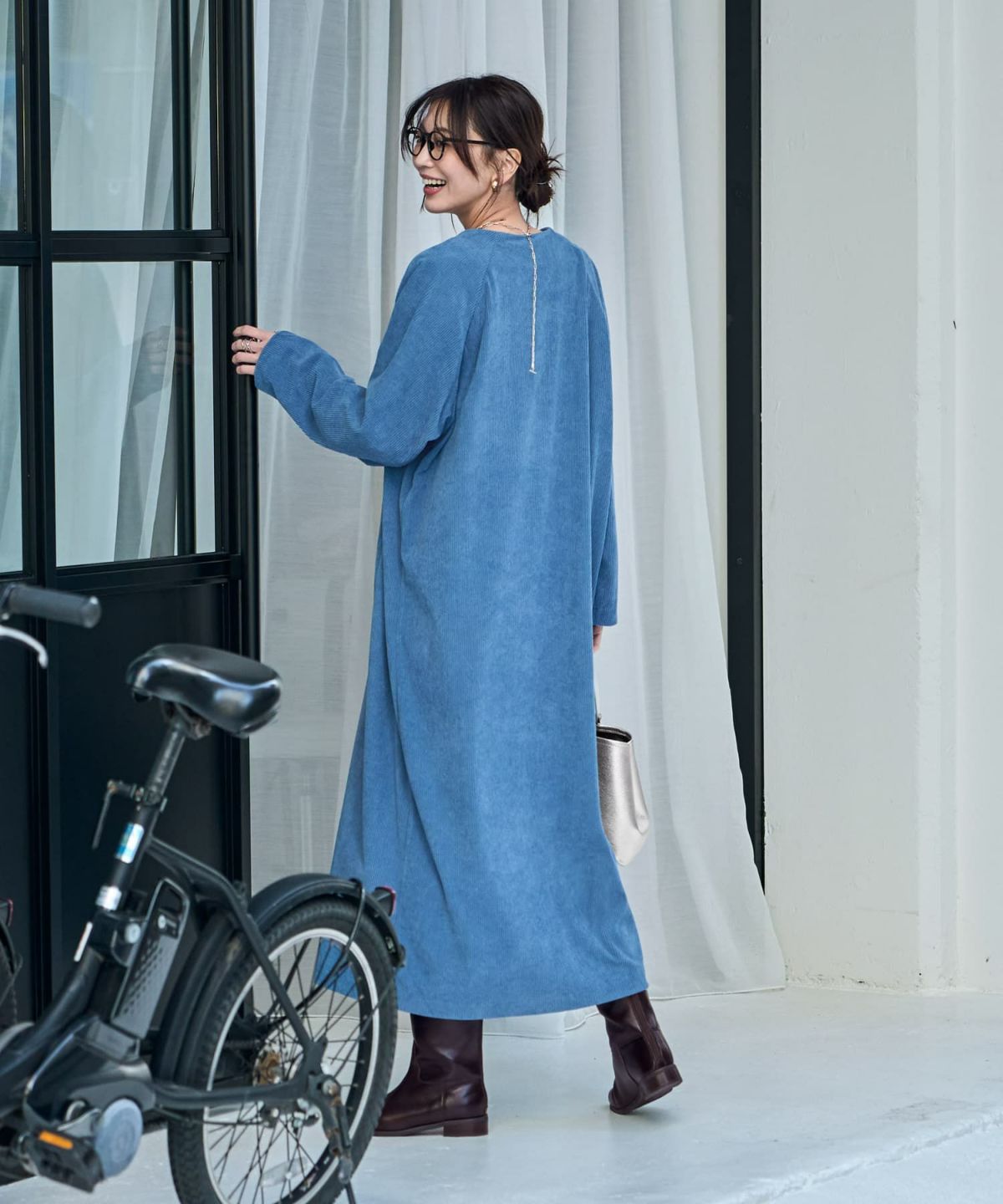 着用イメージ 166cm ライトブルー