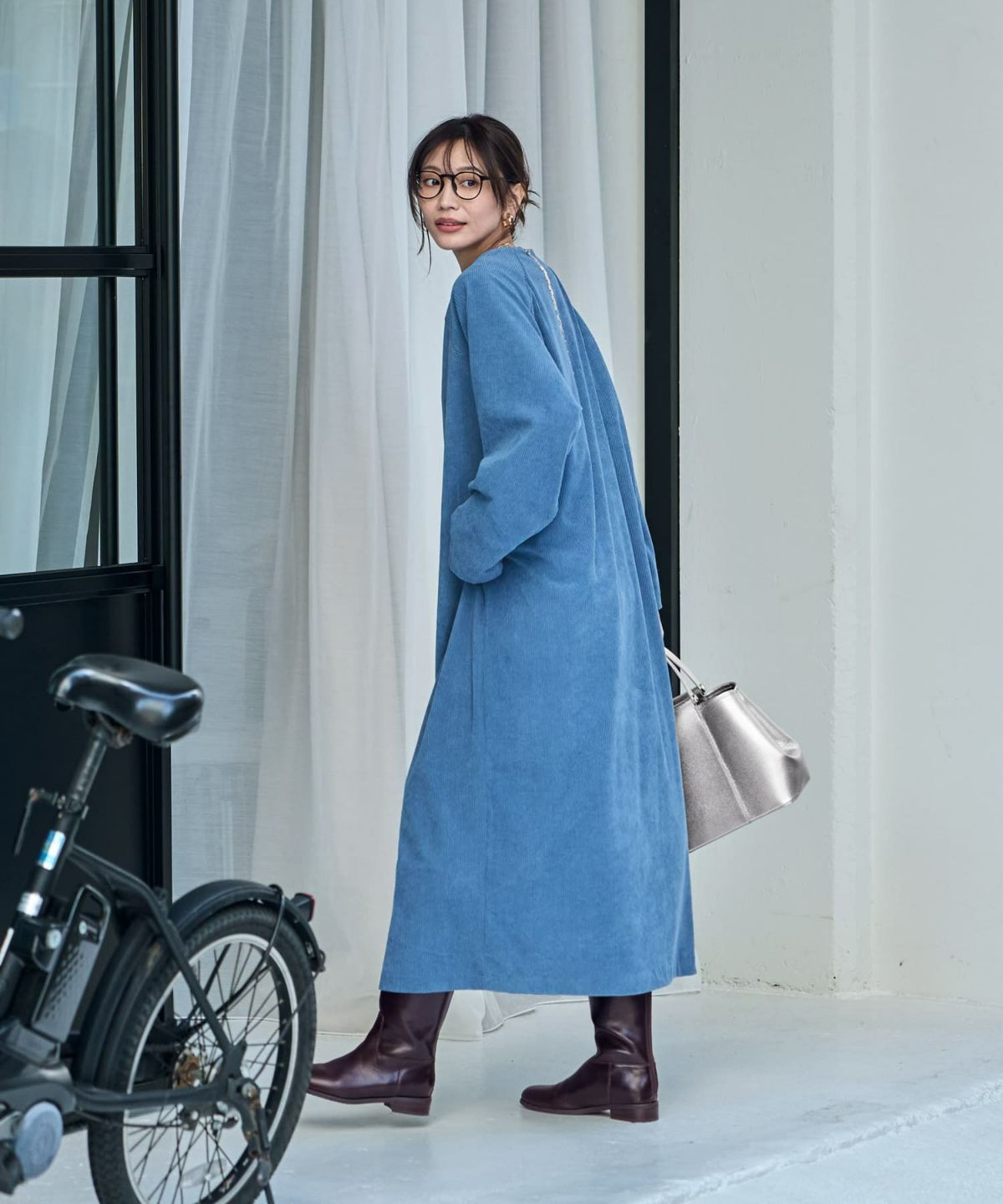 着用イメージ 166cm ライトブルー