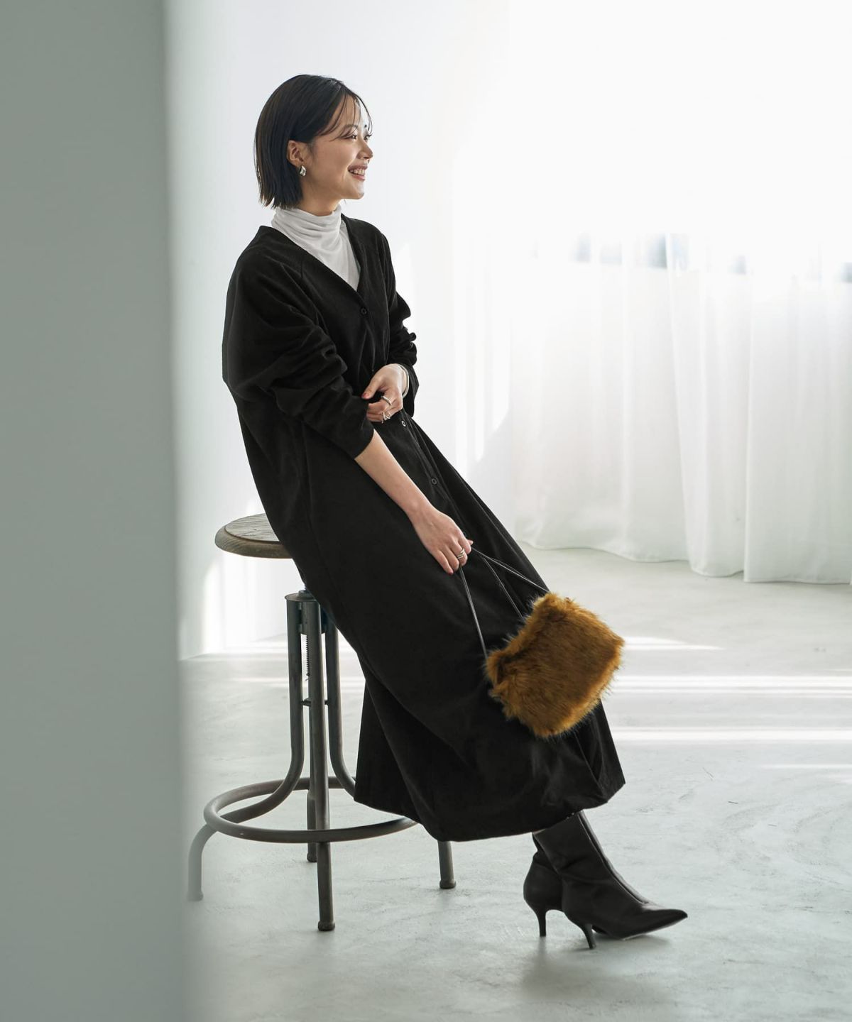 着用イメージ 167cm ブラック