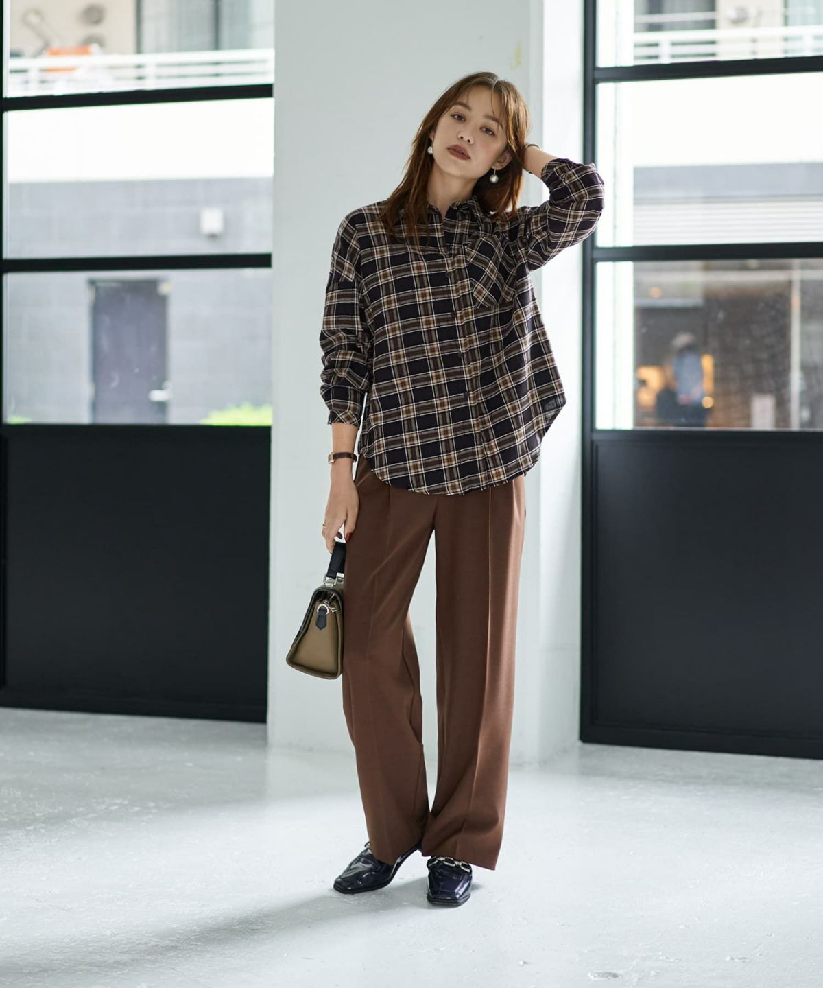 着用イメージ 167cm ブラックミックス