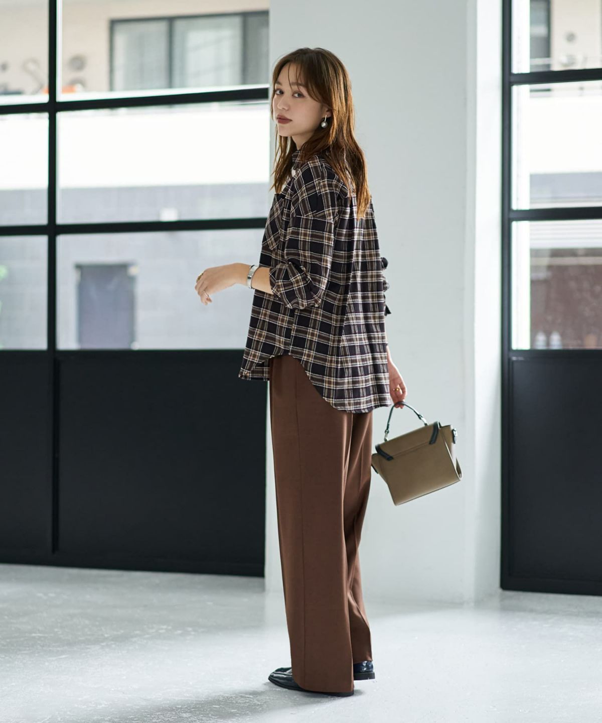 着用イメージ 167cm ブラックミックス