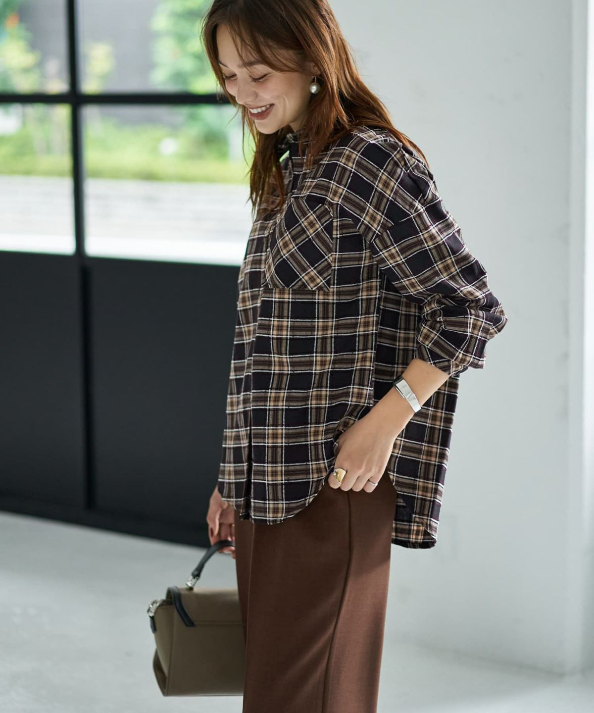 着用イメージ 167cm ブラックミックス