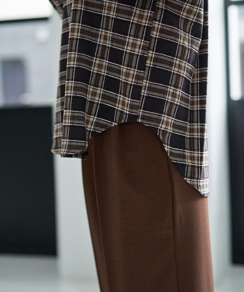 立体ステッチチェック柄シャツ | おしゃれな大人レディース