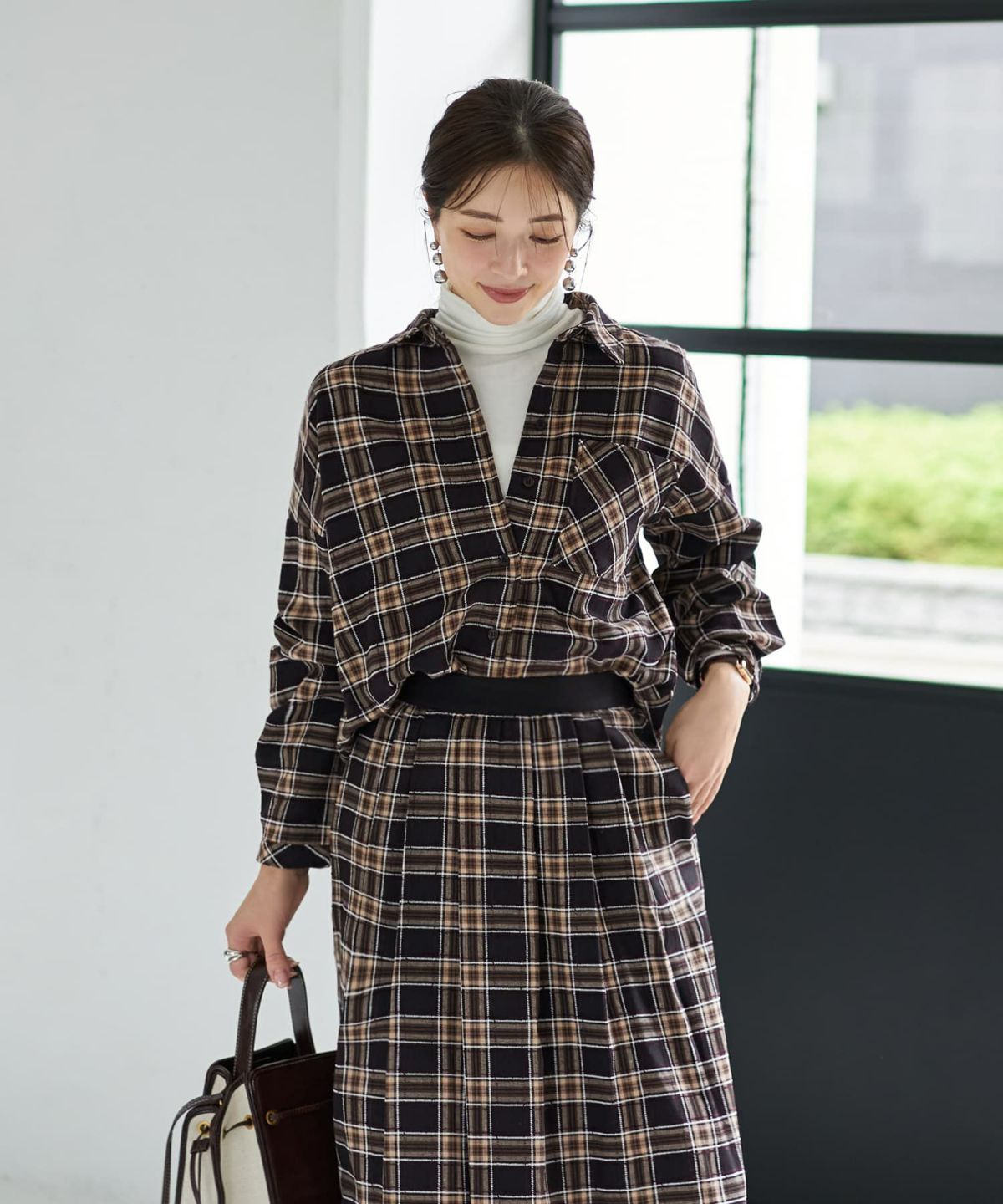 着用イメージ 166cm ブラックミックス