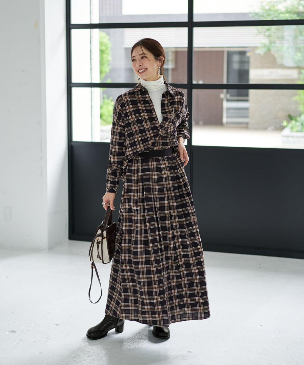 着用イメージ 166cm ブラックミックス