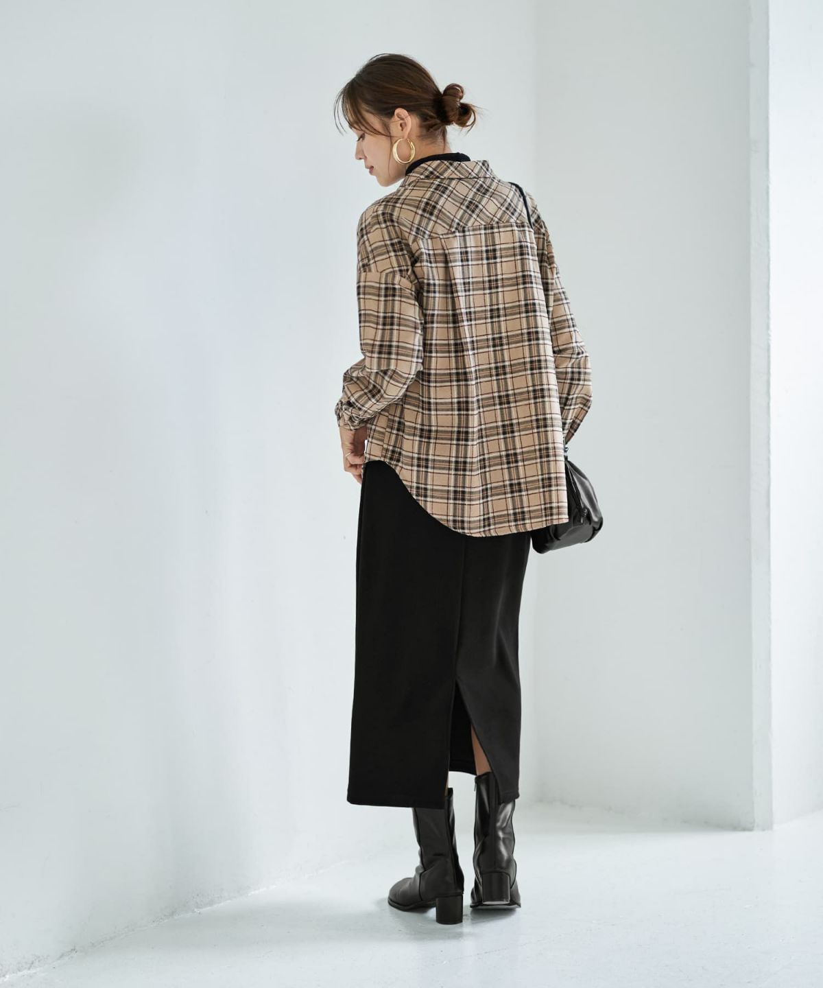 着用イメージ 167cm ベージュミックス