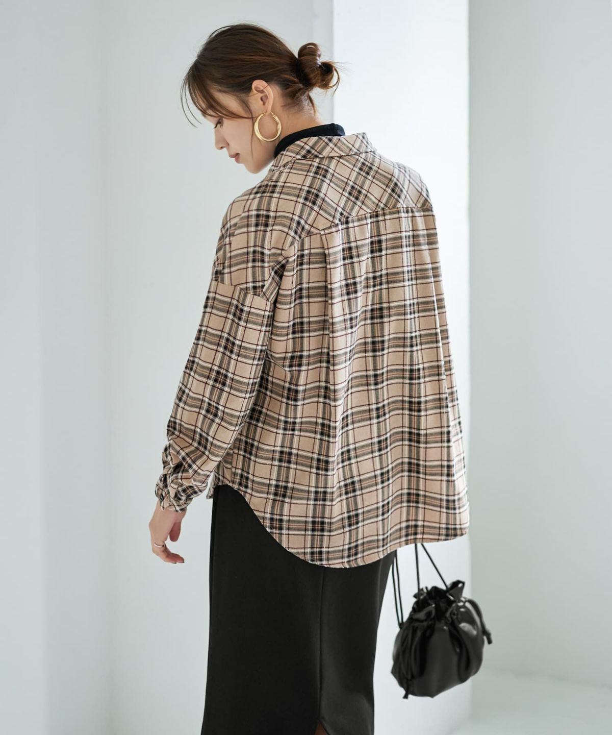 着用イメージ 167cm ベージュミックス