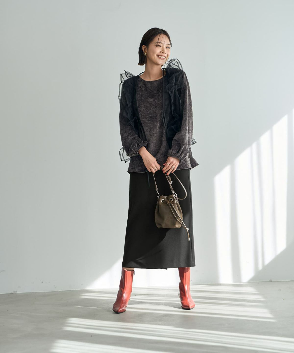 着用イメージ 167cm ブラック