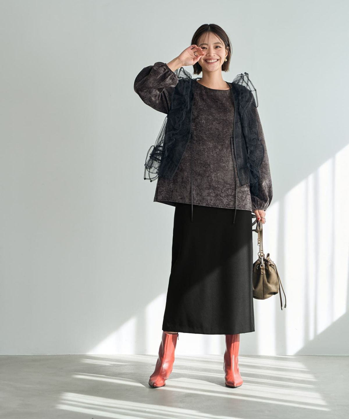 着用イメージ 167cm ブラック