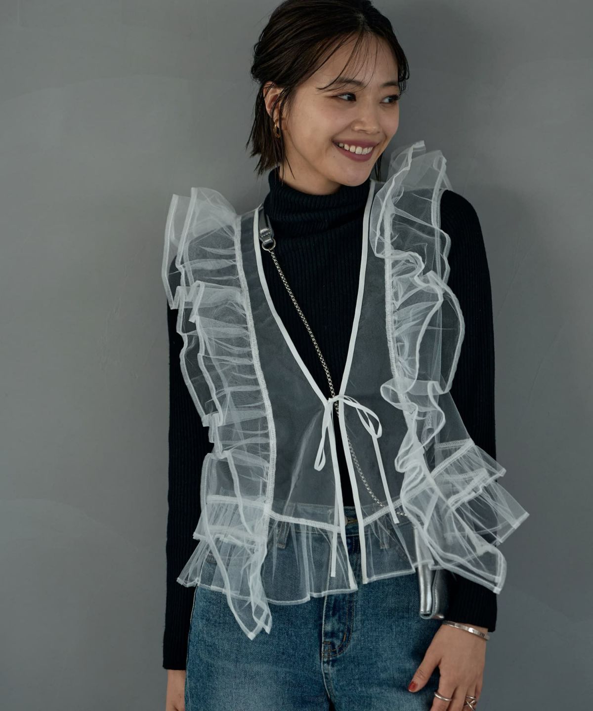 着用イメージ 167cm　ホワイト