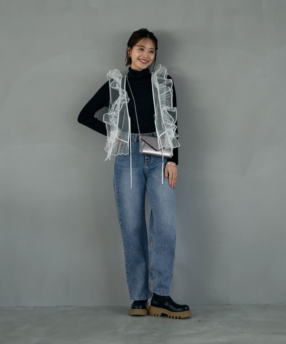 着用イメージ 167cm　ホワイト