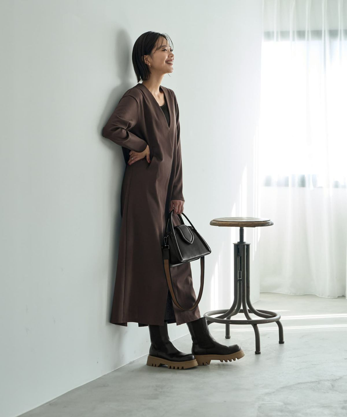 着用イメージ 167cm  02サイズ ブラウン