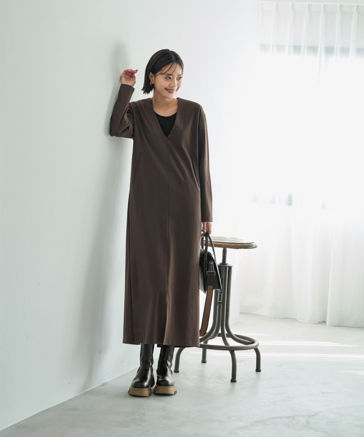 着用イメージ 167cm  02サイズ ブラウン