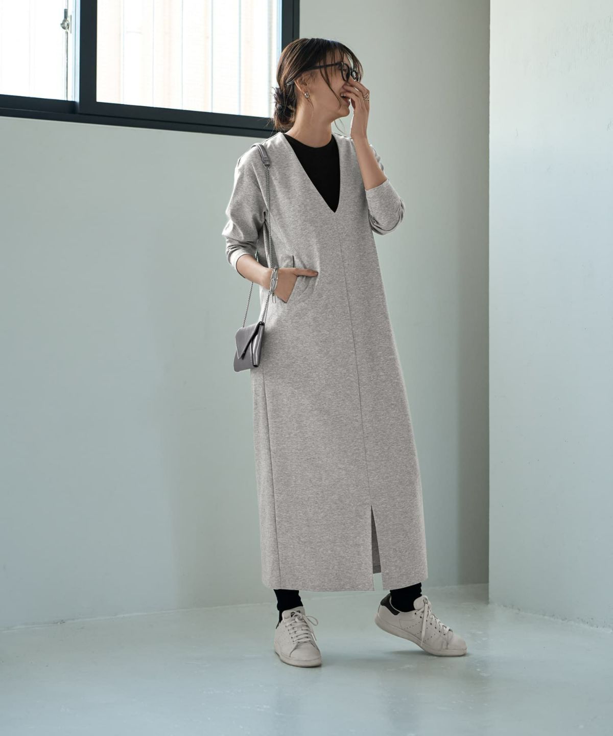 着用イメージ 166cm  02サイズ ライトグレー