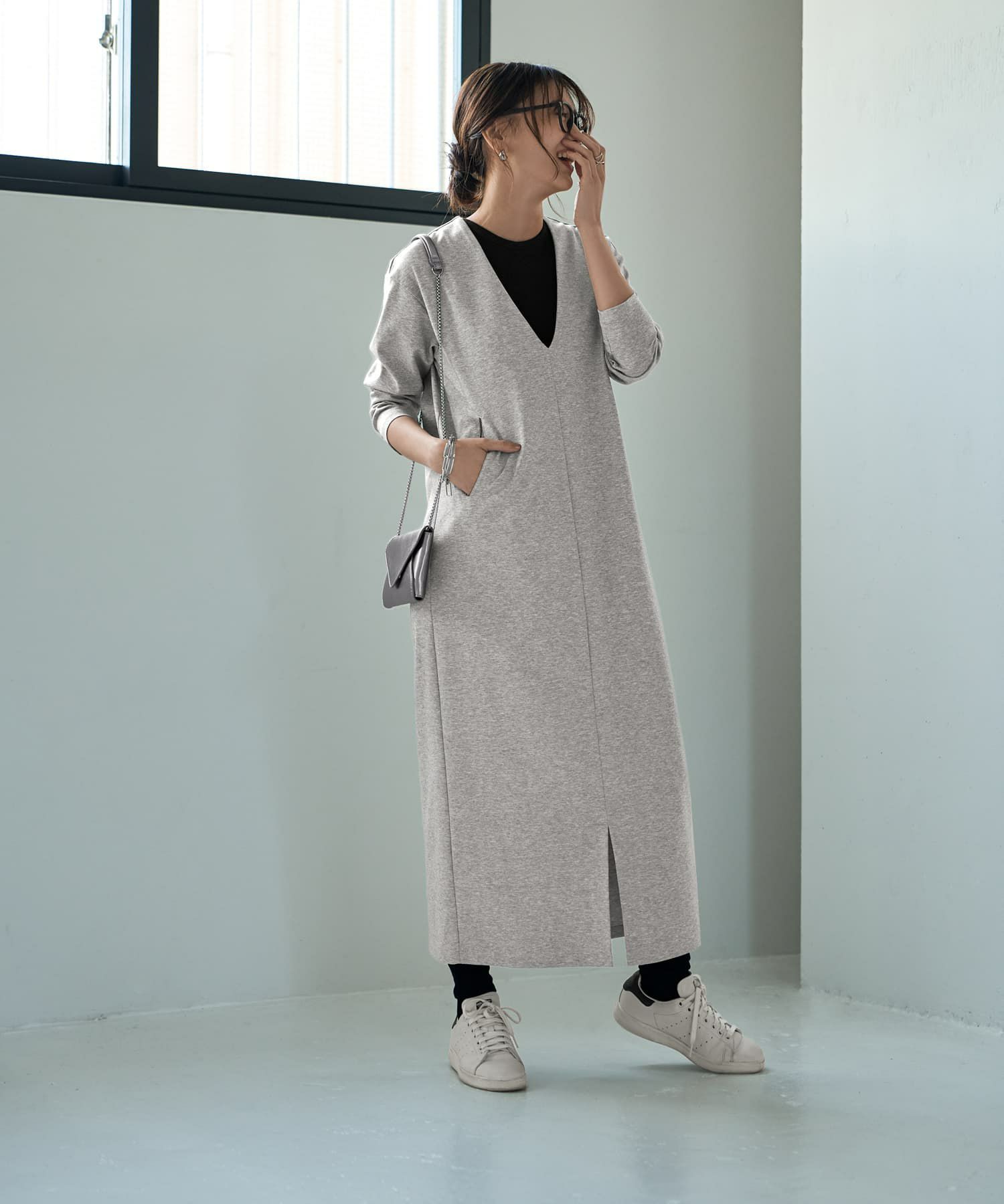 着用イメージ 166cm  02サイズ ライトグレー