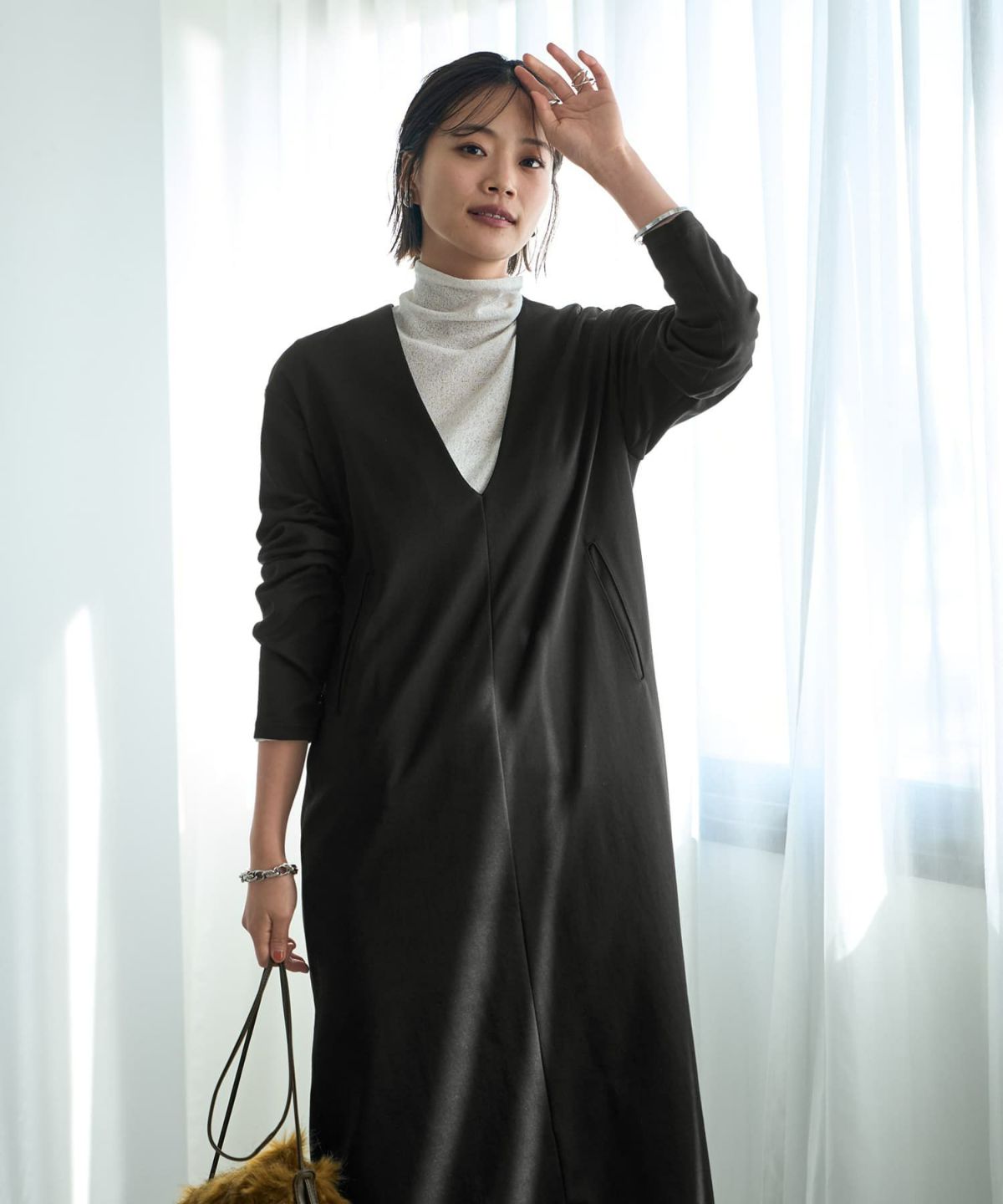 着用イメージ 168cm  02サイズ ブラック
