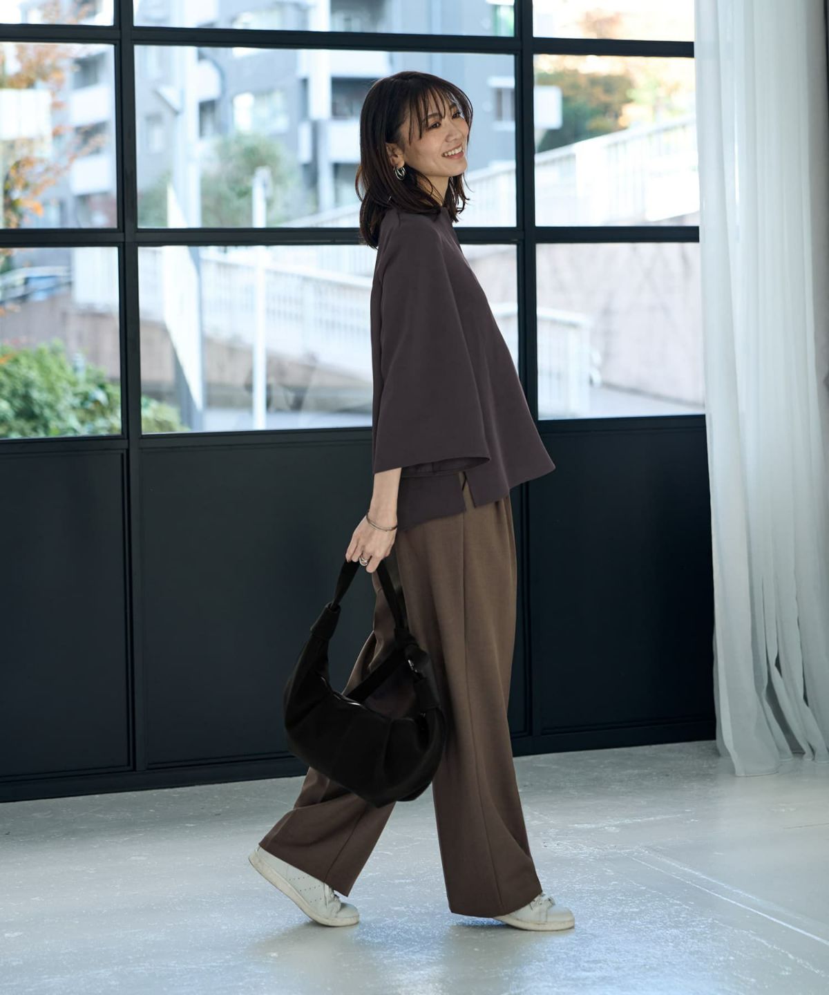 着用イメージ 166cm チャコール